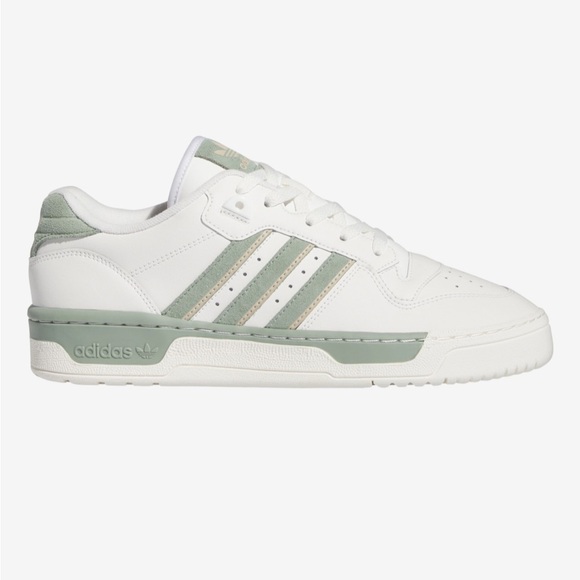 Adidas Classic Rivalry White and Sage Sneakers - Picture 1 of 13
